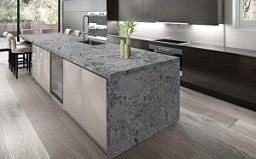 Прямой остров из кварцевого камня Vicostone Blue Savoy BQ 8816